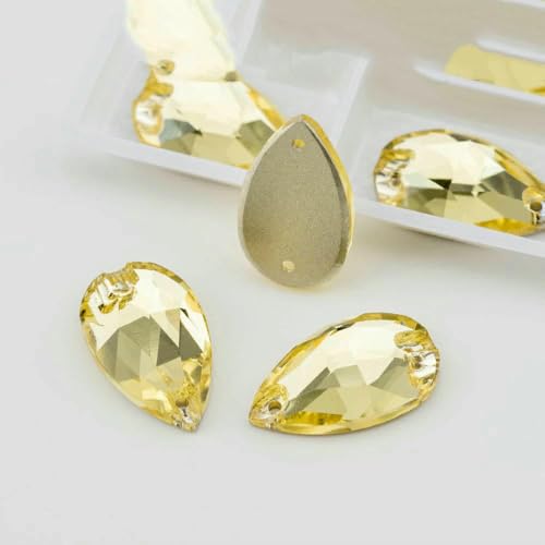 Birne, mehrfarbig, K9-Glas, zum Aufnähen, Strasssteine mit flacher Rückseite, für DIY-Kleidungsdekorationen, Jonquille, 13 x 22 mm, 72 Stück Birne, mehrfarbig, K9-Glas, zum Aufnähen, Strasssteine mit flacher Rückseite, für DIY-Kleidungsdekorationen, Jonquille, 13 x 22 mm, 72 Stück von DEFRTG