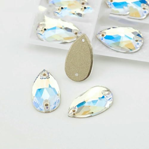 Birne, mehrfarbig, K9-Glas, zum Aufnähen, Strasssteine mit flacher Rückseite, für DIY-Kleidungsdekorationen, Mondlicht, 7 x 12 mm, 216 Stück Birne, mehrfarbig, K9-Glas, zum Aufnähen, Strasssteine mit flacher Rückseite, für DIY-Kleidungsdekorationen, Mondlicht, 7 x 12 mm, 216 Stück von DEFRTG