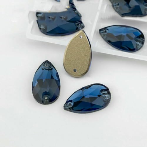Birne, mehrfarbig, K9-Glas, zum Aufnähen, Strasssteine mit flacher Rückseite, für DIY-Kleidungsdekorationen, Montana, 17 x 28 mm, 36 Stück Birne, mehrfarbig, K9-Glas, zum Aufnähen, Strasssteine mit flacher Rückseite, für DIY-Kleidungsdekorationen, Montana, 17 x 28 mm, 36 Stück von DEFRTG