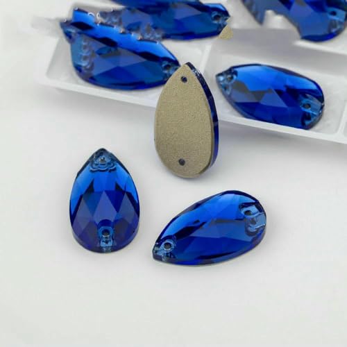 Birne, mehrfarbig, K9-Glas, zum Aufnähen, Strasssteine mit flacher Rückseite, für DIY-Kleidungsdekorationen, Saphir, 11 x 18 mm, 72 Stück Birne, mehrfarbig, K9-Glas, zum Aufnähen, Strasssteine mit flacher Rückseite, für DIY-Kleidungsdekorationen, Saphir, 11 x 18 mm, 72 Stück von DEFRTG
