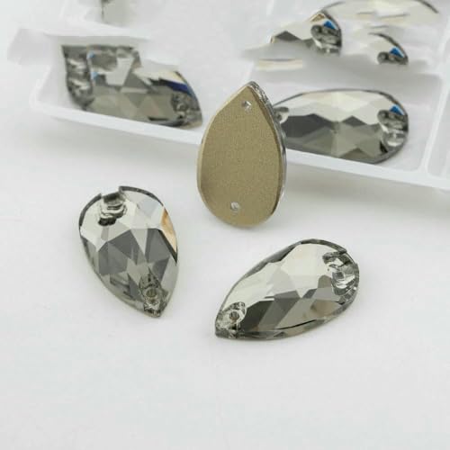 Birne, mehrfarbig, K9-Glas, zum Aufnähen, Strasssteine mit flacher Rückseite, für DIY-Kleidungsdekorationen, Schwarzer Diamant, 13 x 22 mm, 72 Stück Birne, mehrfarbig, K9-Glas, zum Aufnähen, Strasssteine mit flacher Rückseite, für DIY-Kleidungsdekorationen, Schwarzer Diamant, 13 x 22 mm, 72 Stück von DEFRTG