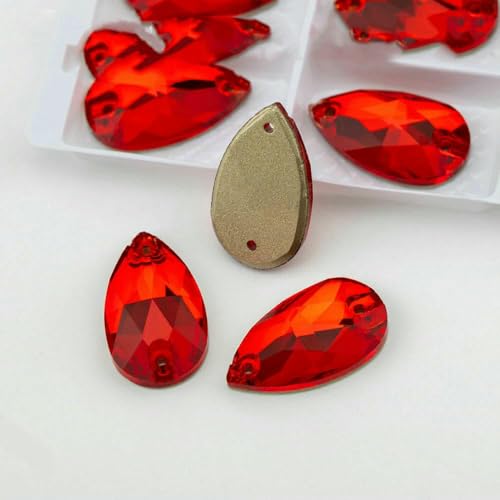 Birne, mehrfarbig, K9-Glas, zum Aufnähen, Strasssteine mit flacher Rückseite, für DIY-Kleidungsdekorationen, Siam, 13 x 22 mm, 24 Stück Birne, mehrfarbig, K9-Glas, zum Aufnähen, Strasssteine mit flacher Rückseite, für DIY-Kleidungsdekorationen, Siam, 13 x 22 mm, 24 Stück von DEFRTG