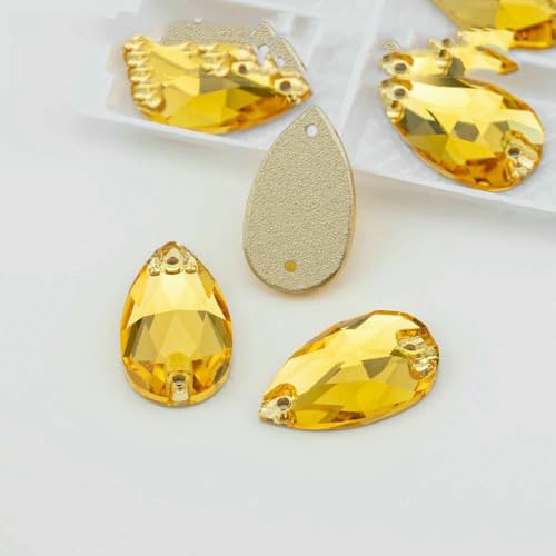 Birne, mehrfarbig, K9-Glas, zum Aufnähen, Strasssteine mit flacher Rückseite, für DIY-Kleidungsdekorationen, Sonne, Topas, 17 x 28 mm, 36 Stück Birne, mehrfarbig, K9-Glas, zum Aufnähen, Strasssteine mit flacher Rückseite, für DIY-Kleidungsdekorationen, Sonne, Topas, 17 x 28 mm, 36 Stück von DEFRTG