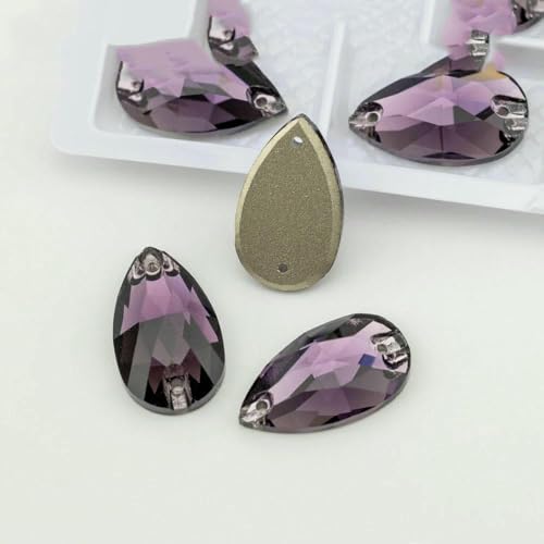 Birne, mehrfarbig, K9-Glas, zum Aufnähen, Strasssteine mit flacher Rückseite, für DIY-Kleidungsdekorationen, Tansanit, 17 x 28 mm, 12 Stück Birne, mehrfarbig, K9-Glas, zum Aufnähen, Strasssteine mit flacher Rückseite, für DIY-Kleidungsdekorationen, Tansanit, 17 x 28 mm, 12 Stück von DEFRTG