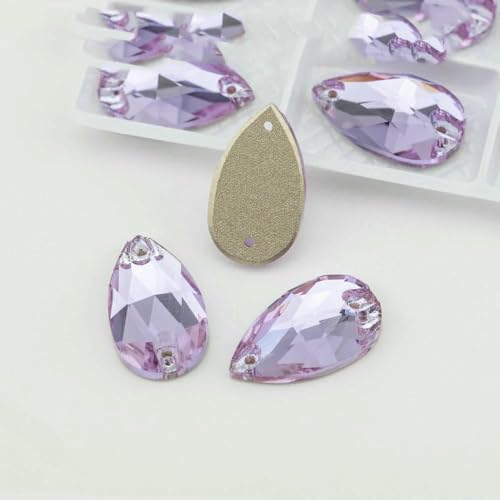 Birne, mehrfarbig, K9-Glas, zum Aufnähen, Strasssteine mit flacher Rückseite, für DIY-Kleidungsdekorationen, Violett, 13 x 22 mm, 24 Stück Birne, mehrfarbig, K9-Glas, zum Aufnähen, Strasssteine mit flacher Rückseite, für DIY-Kleidungsdekorationen, Violett, 13 x 22 mm, 24 Stück von DEFRTG