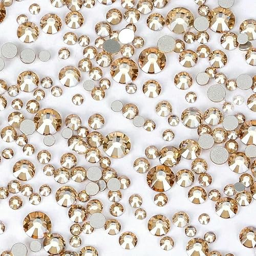 Bunte Strasssteine in verschiedenen Größen, ohne Hotfix, Kristall-Glitzer, Strass-Diamantsteine, Nagel-Edelsteine, flache Rückseite, Kunstdekorationen – Goldschatten – Mix SS6–SS20, 1440 Bunte Strasssteine in verschiedenen Größen, ohne Hotfix, Kristall-Glitzer, Strass-Diamantsteine, Nagel-Edelsteine, flache Rückseite, Kunstdekorationen – Goldschatten – Mix SS6–SS20, 1440 von DEFRTG