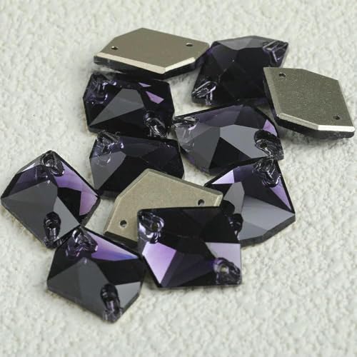 Cosmic Strass-Glasperlen zum Aufnähen, Kristalldekoration, Applikationen für Stickereien, Kleidung, Neu – Schwarzer Diamant – 13 x 17 mm – 24 Stück von DEFRTG
