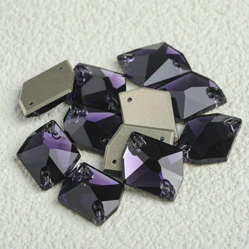 Cosmic Strass-Glasperlen zum Aufnähen, Kristalldekoration, Applikationen zum Besticken von Kleidungsstücken, Neu-Amethyst-13x17mm-24 Stück Cosmic Strass-Glasperlen zum Aufnähen, Kristalldekoration, Applikationen zum Besticken von Kleidungsstücken, Neu-Amethyst-13x17mm-24 Stück von DEFRTG