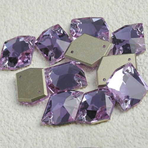 Cosmic Strass-Glasperlen zum Aufnähen, Kristalldekoration, Applikationen zum Besticken von Kleidungsstücken, Neu-Hellviolett-13 x 17 mm, 20 Stück von DEFRTG