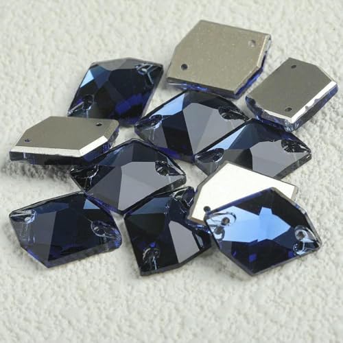 Cosmic Strass-Glasperlen zum Aufnähen, Kristalldekoration, Applikationen zum Besticken von Kleidungsstücken, New-Montana, 13 x 17 mm, 20 Stück von DEFRTG