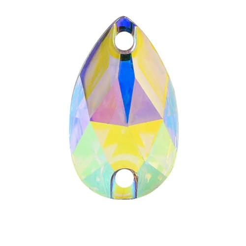 Crystal AB Resin Strass zum Aufnähen, flache Rückseite, Tropfenform, Kleidungsdekoration, Kristalle, Steine, DIY, Tropfen, B2271, Crystal AB, 7 x 12 mm, 200 Stück Crystal AB Resin Strass zum Aufnähen, flache Rückseite, Tropfenform, Kleidungsdekoration, Kristalle, Steine, DIY, Tropfen, B2271, Crystal AB, 7 x 12 mm, 200 Stück von DEFRTG