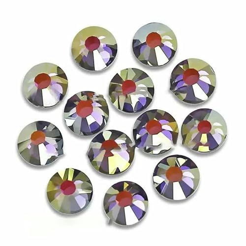 Exquisiter, schimmernder AB-Strass, strapazierfähig, glänzend, Hotfix-Kristall, flache Rückseite, Glitzerstein für DIY-Bügeleisen, Stoff, Kleidungsstücke – Tansanit-Schimmer – verschiedene Größen von DEFRTG