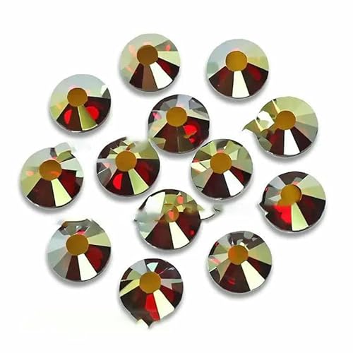 Exquisiter, schimmernder AB-Strass, strapazierfähig, glänzend, Hotfix-Kristall, flache Rückseite, Strass-Glitzerstein für DIY-Bügeleisen, Stoff, Kleidungsstücke – Dark Siam Shimmer – SS6, 1440 Stü von DEFRTG