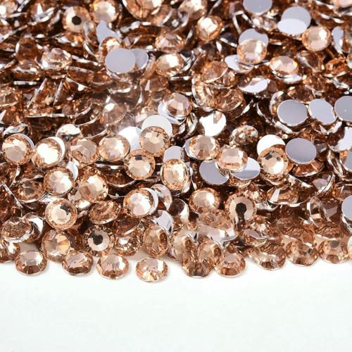 Flache Rückseite, Harz-Strasssteine, 2 mm, 3,0 mm, 4,0 mm, 5 mm, 6 mm, rund, nicht heiß fixierbar, Strasssteine zum Basteln, DIY, Becher, Schuhdekoration, Champagner, 4,0 mm, 2000 Stück von DEFRTG