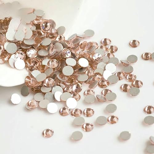 Flache Rückseite, Kristall-Strasssteine, Nagelkleidung für Handarbeiten, DIY, Basteln, Dekor, Edelsteine, Hellpfirsich, SS20, 1440 Stück von DEFRTG