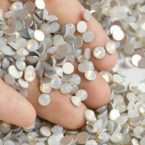 Flache Rückseite, Kristall-Strasssteine, Nagelkleidung für Handarbeiten, DIY, Basteln, Dekor, Edelsteine, Weißer Opal, SS12, 1440 Stück Flache Rückseite, Kristall-Strasssteine, Nagelkleidung für Handarbeiten, DIY, Basteln, Dekor, Edelsteine, Weißer Opal, SS12, 1440 Stück von DEFRTG