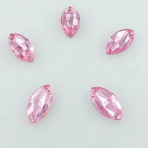 Flache Rückseite in Pferdeaugenform mit zwei Löchern, Kristall-Strassperlen, zum Aufnähen, für Hochzeitskleider, Schuhe, Taschen, DIY-Besatz, A25 Pink, 15 x 32 mm, 10 Stück Flache Rückseite in Pferdeaugenform mit zwei Löchern, Kristall-Strassperlen, zum Aufnähen, für Hochzeitskleider, Schuhe, Taschen, DIY-Besatz, A25 Pink, 15 x 32 mm, 10 Stück von DEFRTG
