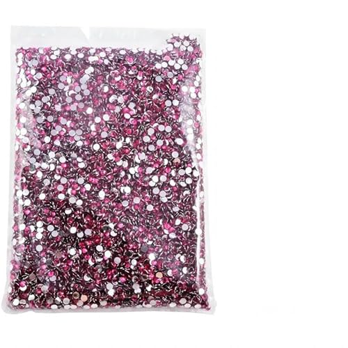 Flatback-Silberunterseite aus Harz, nicht Hotfix-Strasssteine in großem Paket, Glitzerkristalle und Strass für -18 Dk Rose-6mm SS30-5000 Stück von DEFRTG