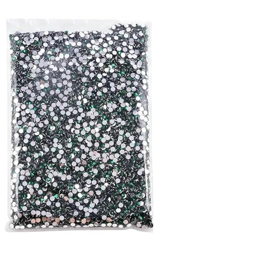Flatback-Silberunterseite aus Harz, nicht Hotfix-Strasssteine in großem Paket, Glitzerkristalle und Strass für -8 Smaragd-6 mm SS30-5000 Stück von DEFRTG