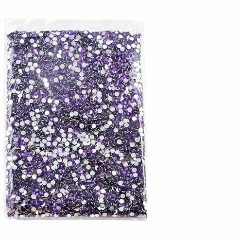 Flatback-Silberunterseite aus Kunstharz, nicht Hotfix-Strasssteine in großer Packung, Glitzerkristalle und Strass – 10 dk Amethyst – 4,0 mm SS1 von DEFRTG