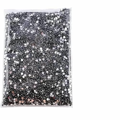 Flatback-Silberunterseite aus Kunstharz, nicht Hotfix-Strasssteine in großer Packung, Glitzerkristalle und Strass – 3 schwarze Diamanten – 3,0 von DEFRTG