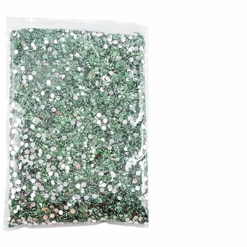 Flatback-Silberunterseite aus Kunstharz, nicht Hotfix-Strasssteine in großer Packung, Glitzerkristalle und Strass – 9 Lt Peridot – 5 mm SS20 – von DEFRTG