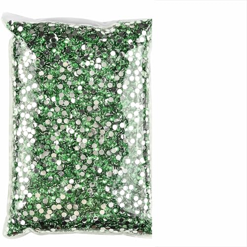Flatback-Silberunterseite aus Kunstharz, nicht Hotfix-Strasssteine in großer Packung, Glitzerkristalle und Strass-Peridot, 5 mm SS20, 15.000 Stüc von DEFRTG