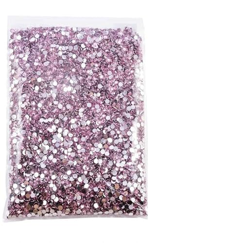 Flatback-Silberunterseite aus Kunstharz, nicht Hotfix-Strasssteine in großer Packung, Glitzerkristalle und Strass für -16 Hellrosa-4,0 mm SS16-25.000 Stück von DEFRTG