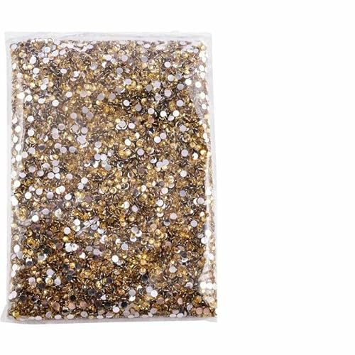 Flatback-Silberunterseite aus Kunstharz, nicht Hotfix-Strasssteine in großer Packung, Glitzerkristalle und Strasssteine – 12 Lt Topaz – 3,0 mm von DEFRTG