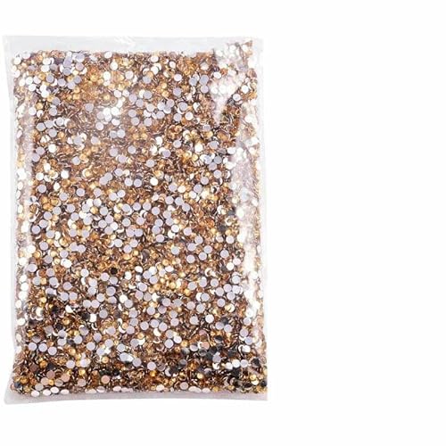 Flatback-Silberunterseite aus Kunstharz, nicht Hotfix-Strasssteine in großer Packung, Glitzerkristalle und Strasssteine – 13 Topas – 3,0 mm SS1 von DEFRTG