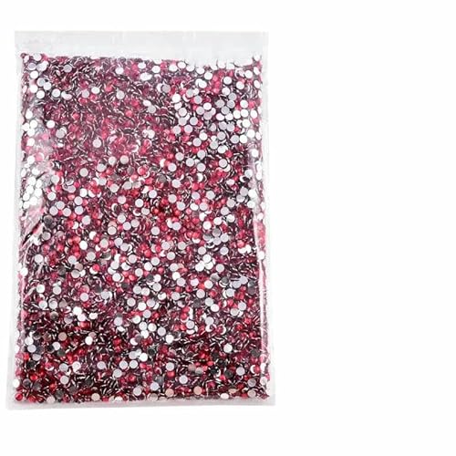 Flatback-Strasssteine aus Harz mit silberner Unterseite, nicht Hotfix-Strasssteine in großer Packung, Glitzerkristalle und Strasssteine, 20 Siam, von DEFRTG