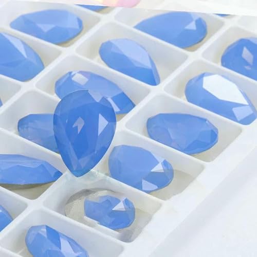 Funkelnde violette Tropfen-K9-Glas-Strasssteine, Glaskristall-Strasssteine mit Pointback, zum Aufkleben auf Kleidungsstücke, Basteln, Schmuckzubehör – Luftblauer Opal – 20 x 30 mm, 10 Stück Funkelnde violette Tropfen-K9-Glas-Strasssteine, Glaskristall-Strasssteine mit Pointback, zum Aufkleben auf Kleidungsstücke, Basteln, Schmuckzubehör – Luftblauer Opal – 20 x 30 mm, 10 Stück von DEFRTG