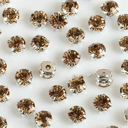 Glas-Strasssteine! Runde Form mit Kralle zum Aufnähen von Kristallsteinen, Strass-Diamant, Metallbasis, Schnalle zum Dekorieren von Kleidung, Helltopas, 8 mm, 50 Stück Glas-Strasssteine! Runde Form mit Kralle zum Aufnähen von Kristallsteinen, Strass-Diamant, Metallbasis, Schnalle zum Dekorieren von Kleidung, Helltopas, 8 mm, 50 Stück von DEFRTG