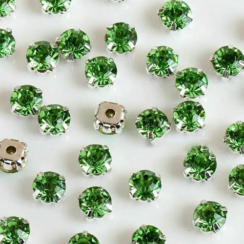 Glas-Strasssteine! Runde Form mit Kralle zum Aufnähen von Kristallsteinen, Strass-Diamant, Metallbasis, Schnalle zum Dekorieren von Kleidung – Hellgrün – 4,0 mm, 200 Stück Glas-Strasssteine! Runde Form mit Kralle zum Aufnähen von Kristallsteinen, Strass-Diamant, Metallbasis, Schnalle zum Dekorieren von Kleidung – Hellgrün – 4,0 mm, 200 Stück von DEFRTG