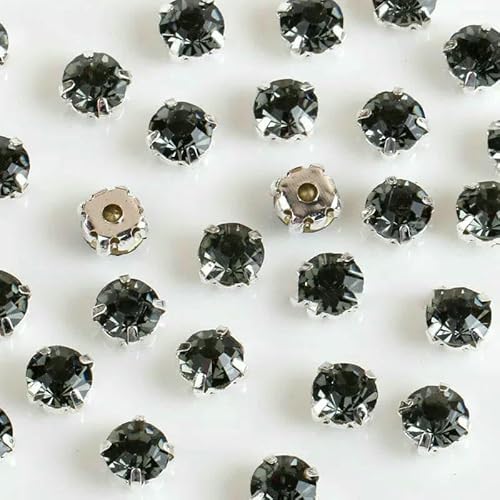 Glas-Strasssteine! Runde Form mit Kralle zum Aufnähen von Kristallsteinen, Strass-Diamant-Metall-Basisschnalle zum Dekorieren von Kleidung – Klargrau – 4,0 mm, 200 Stück Glas-Strasssteine! Runde Form mit Kralle zum Aufnähen von Kristallsteinen, Strass-Diamant-Metall-Basisschnalle zum Dekorieren von Kleidung – Klargrau – 4,0 mm, 200 Stück von DEFRTG