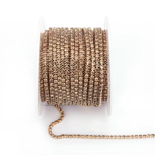 Grün-Blaue Krallenkette, elektrophoretische Strasssteine, Zierstein, Diamant-Strass, dekorative Applikation, Kristall, heller Colorado-Topas, SS12 (3,0 mm), 9,1 m von DEFRTG