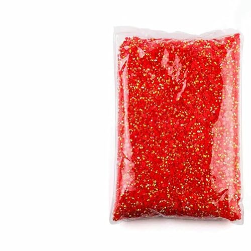 Harz-Strasssteine für Kleidungsdekorationen, nicht Hotfix-Kristall-Nagel-Edelsteine, flache Rückseite, zum Aufkleben auf Strass-Zubehör, Rot AB-Mix (2–5 mm), 20.000 Stück von DEFRTG