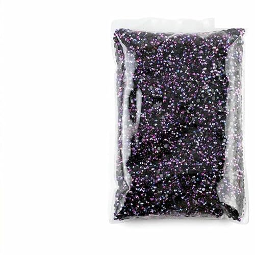 Harz-Strasssteine für Kleidungsdekorationen, nicht Hotfix-Kristall-Nagel-Edelsteine, flache Rückseite, zum Aufkleben auf Strass-Zubehör – Jet AB (lila) – 2 mm – 50.000 Stück von DEFRTG