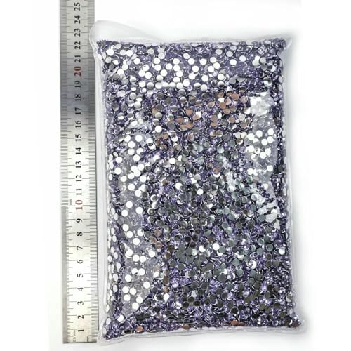Harz-Strasssteine ohne Hotfix, flache Rückseite, Kristalle, Strass, Glitzerstein, großes Paket für DIY-Nägel, 11 Lt Amethyst, 6 mm SS30, 5000 Stück von DEFRTG