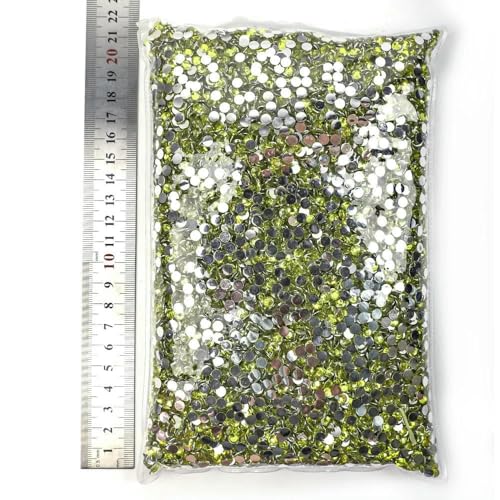 Harz-Strasssteine ohne Hotfix, flache Rückseite, Kristalle, Strass, Glitzerstein, großes Paket für DIY-Nägel, 14 Citrin, 5 mm, SS20, 15000 Stück von DEFRTG