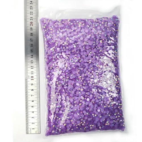 Harz-Strasssteine ohne Hotfix, flache Rückseite, Kristalle, Strass, Glitzerstein, großes Paket für DIY-Nägel, 46 Lt Amethyst AB, 5 mm SS20 – 15000 Stück von DEFRTG
