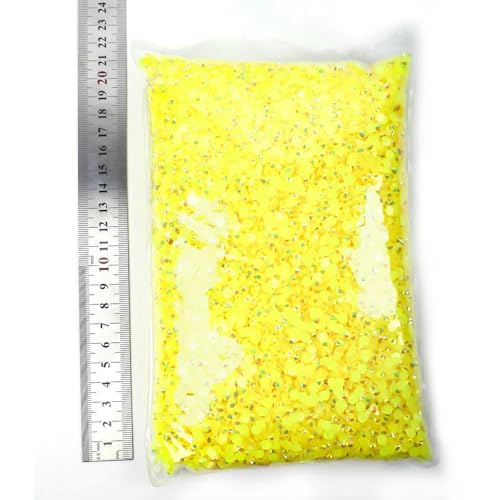 Harz nicht Hot Fix Strasssteine Flatback Kristalle Strass Glitzer Stein Großes Paket für DIY Nagel-40 Citrin AB-6mm SS30-5000 Stück von DEFRTG