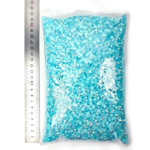 Harz nicht Hot Fix Strasssteine Flatback Kristalle Strass Glitzer Stein Großes Paket für DIY Nagel-44 Aquamarin AB-2mm SS6-50000 Stück von DEFRTG