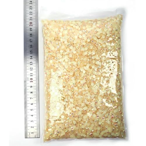 Harz nicht Hot Fix Strasssteine Flatback Kristalle Strass Glitzer Stein Großes Paket für DIY Nagel-48 Champagner AB-2mm SS6-50000 Stück von DEFRTG