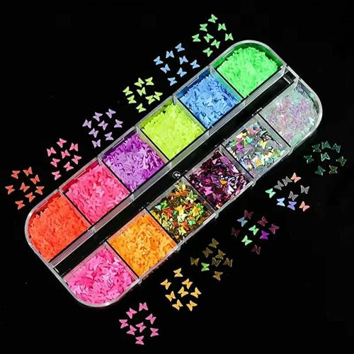 Holografisches süßes Liebesherz, Nagelkunst, Glitzer-Pailletten, glänzende Laser-Fluoreszenz, Stern, Schmetterling, 3D-Nageldekorationen, Zubehör-12LSBF-02 Holografisches süßes Liebesherz, Nagelkunst, Glitzer-Pailletten, glänzende Laser-Fluoreszenz, Stern, Schmetterling, 3D-Nageldekorationen, Zubehör-12LSBF-02 von DEFRTG
