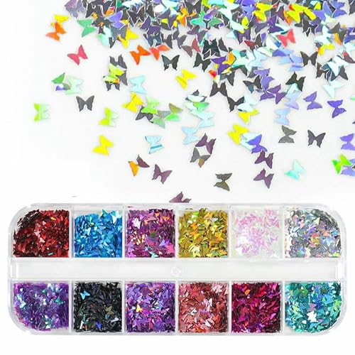 Holografisches süßes Liebesherz, Nagelkunst, Glitzer-Pailletten, leuchtende Laser-Fluoreszenz, Stern, Schmetterling, 3D-Nageldekorationen, Zubehör-12LSBF-1 Holografisches süßes Liebesherz, Nagelkunst, Glitzer-Pailletten, leuchtende Laser-Fluoreszenz, Stern, Schmetterling, 3D-Nageldekorationen, Zubehör-12LSBF-1 von DEFRTG