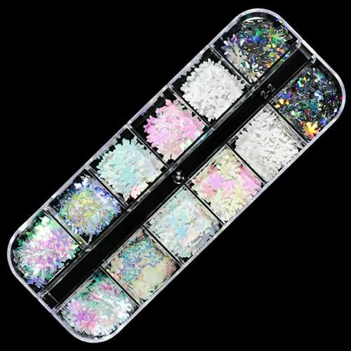 Holografisches süßes Liebesherz, Nagelkunst, Glitzer-Pailletten, leuchtende Laser-Fluoreszenz, Stern, Schmetterling, 3D-Nageldekorationen, Zubehör-12XHS-01 Holografisches süßes Liebesherz, Nagelkunst, Glitzer-Pailletten, leuchtende Laser-Fluoreszenz, Stern, Schmetterling, 3D-Nageldekorationen, Zubehör-12XHS-01 von DEFRTG