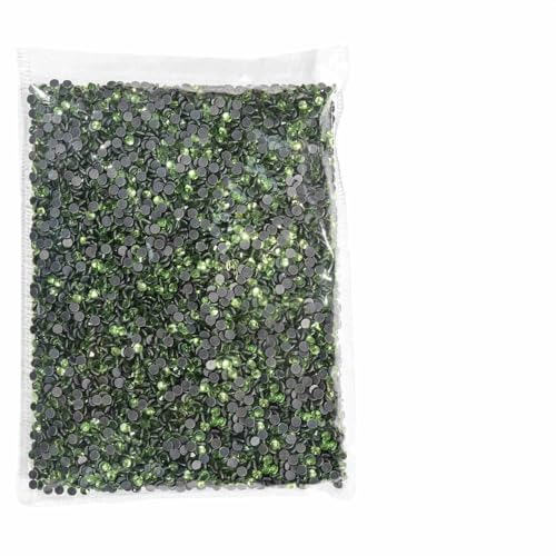 Hotfix-Strasssteine in 36 Farben, Flatback-Kristalle, Glas-Strasssteine für DIY-Nagelzubehör, Helles Peridot, SS30, 2880 Stück von DEFRTG