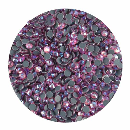 Hotfix-Strasssteine in AB-Farbe, SS6, SS10, SS16, SS20, Kristallglas, besserer Stein mit Kleber auf der flachen Rückseite, M-Folie, Wärmepresssteine, 216–3,0 mm (SS10), 1440 Stück von DEFRTG