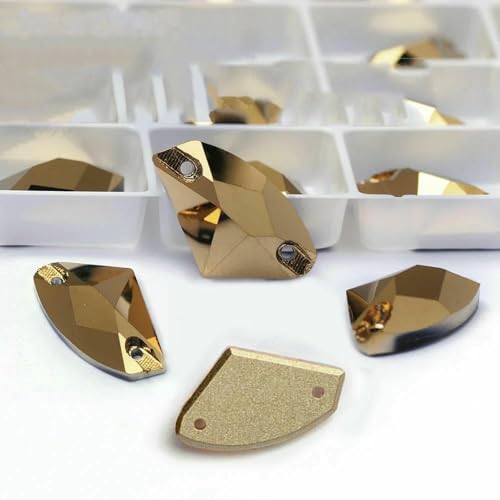 K9 Gold TearDrop Dreieck Runde Flatback Kristallglas Strass zum Aufnähen Strass Kleid Kleidungsstück Kleid Zubehör-Galaktisch 12x19mm 16Stk K9 Gold TearDrop Dreieck Runde Flatback Kristallglas Strass zum Aufnähen Strass Kleid Kleidungsstück Kleid Zubehör-Galaktisch 12x19mm 16Stk von DEFRTG